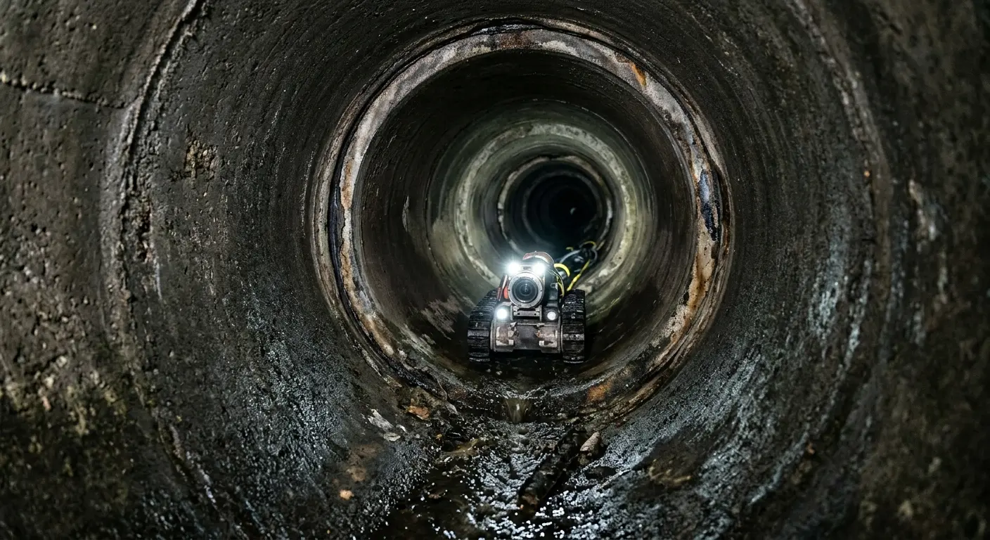 Robotic sewer camera inspecting pipe interior for Sewer Line Repair in Kansas City